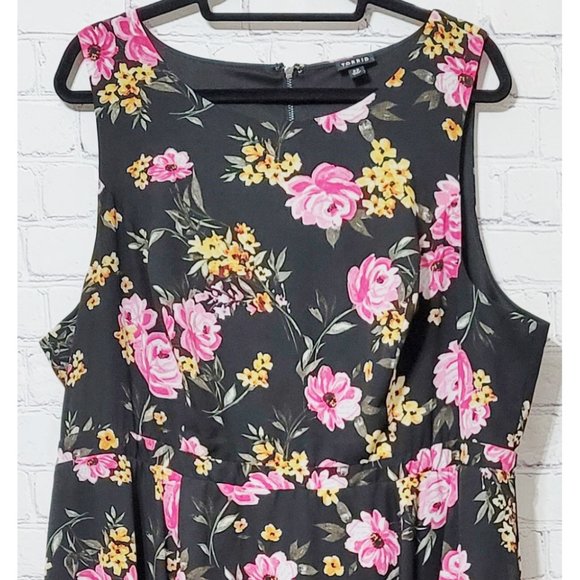 Torrid Black Floral Georgette Maxi Dress 22 - Picture 6 of 12